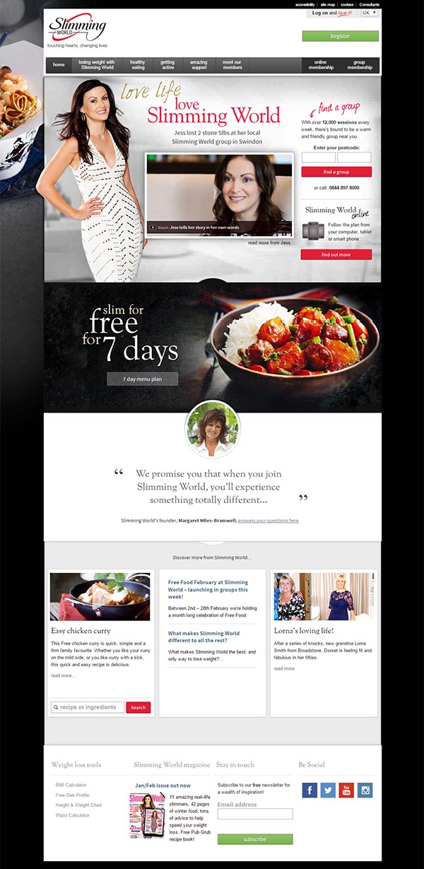 Slimming World Homepage as of December 2014